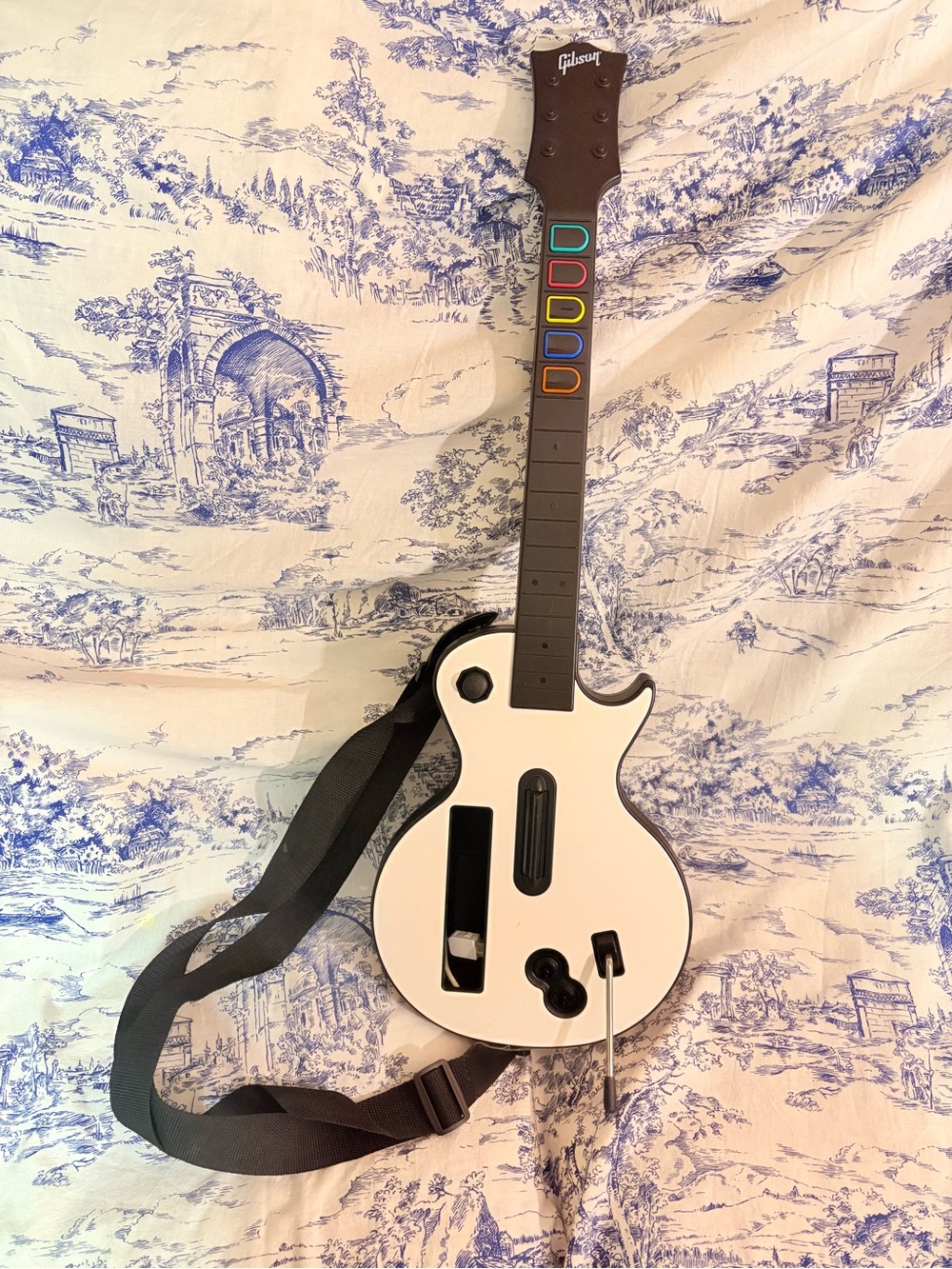 Guitar Hero Gibson Les Paul Controller for Nintendo Wii White + Strap Tested